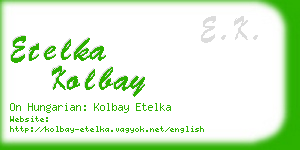 etelka kolbay business card